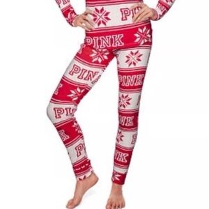 PINK Victoria's Secret Red and White Pajama Set